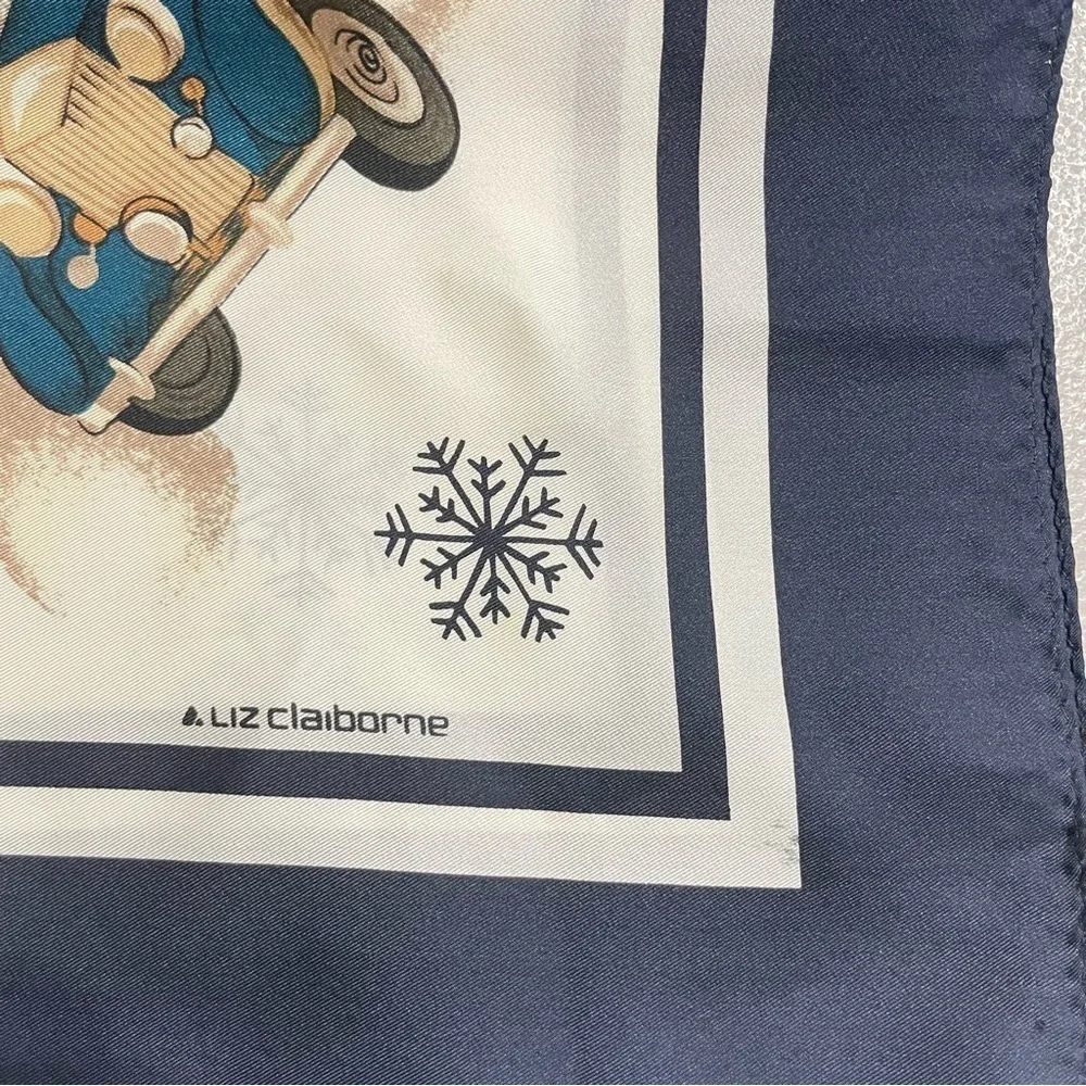 Vintage Liz Claiborne Silk Scarf “ Extravagant Gifts” Holiday Champagne Caviar ￼